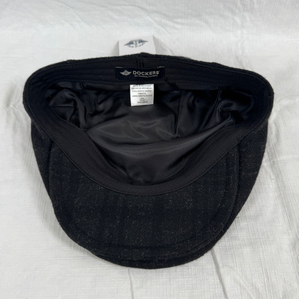 Dockers Mens Newsboy Charcoal Wool Blend Ivy Flat Cap Hat Size S/M 45DK080045 - Picture 7 of 7